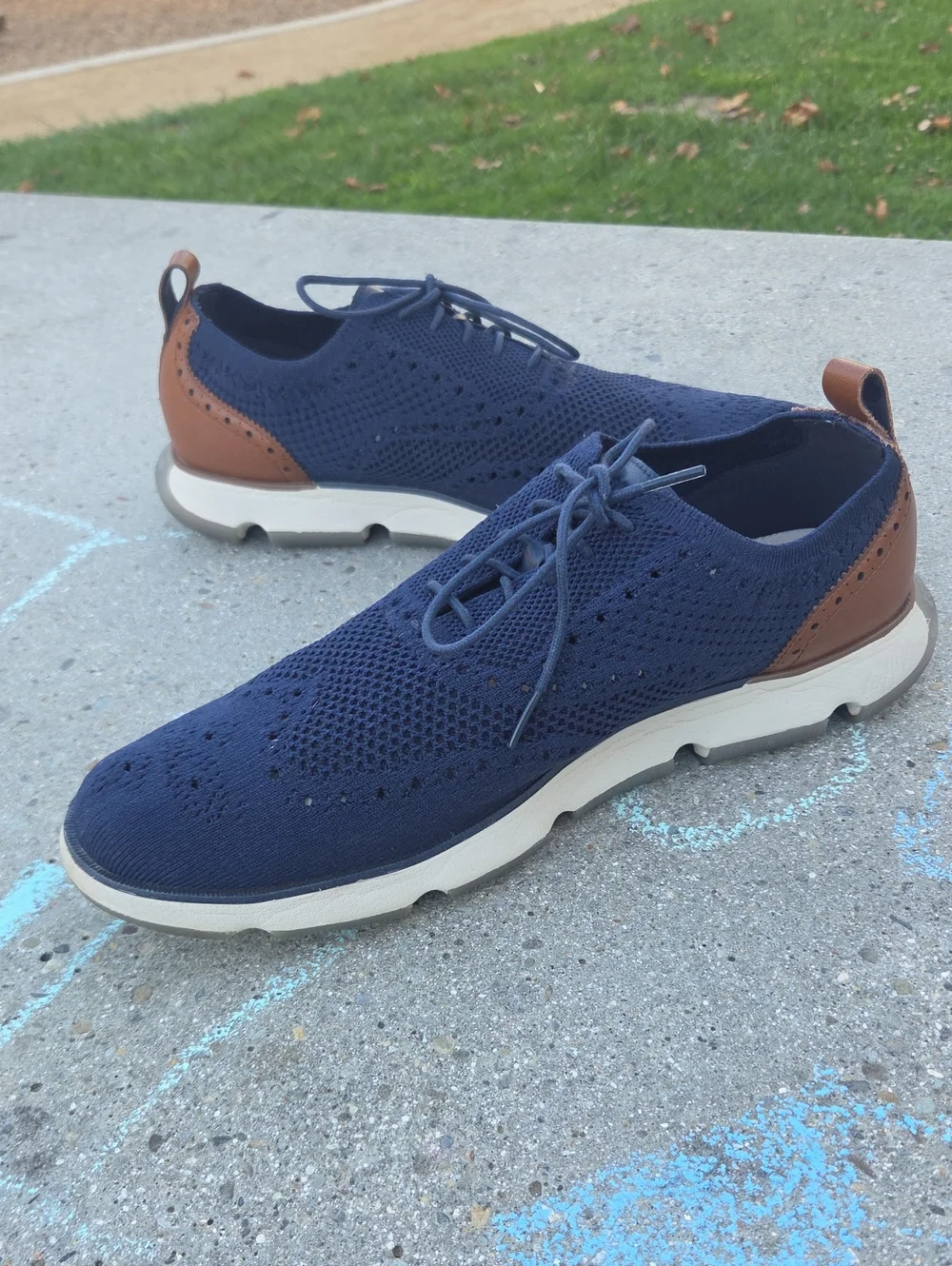Cole Haan ZeroGrand Navy Blue Oxfords - Men 13 Sneakers